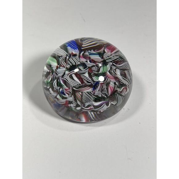 Baccarat France Glass Crystal Paperweight Macedoine Filigree Twist figurine RARE
